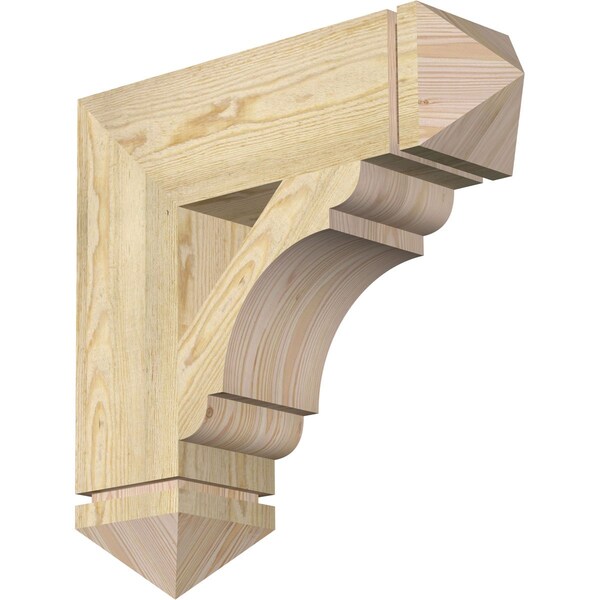 Ekena Millwork Olympic Arts & Crafts Rough Sawn Bracket, Douglas Fir, 6"W x 22"D x 22"H BKT06X22X22OLY03RDF - main
